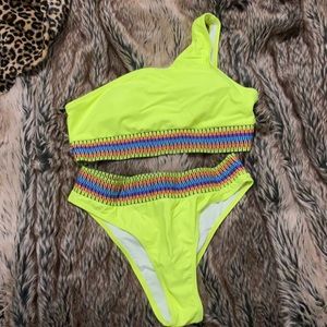 One shoulder bikini high waisted